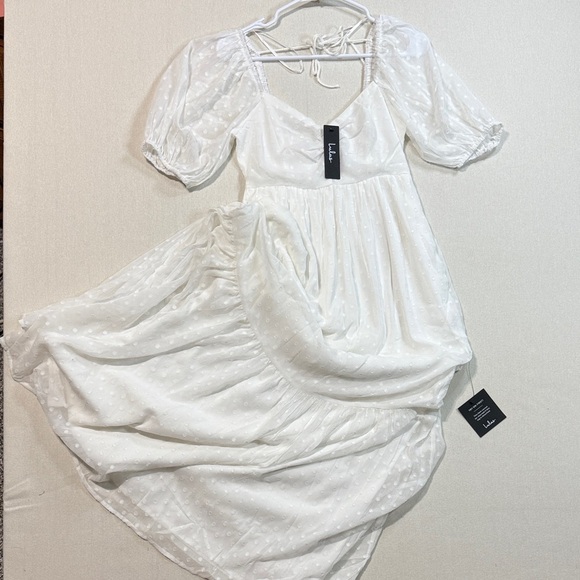 Lulus Dresses & Skirts - Lulu's Elegant White Puff Sleeve Maxi Dress